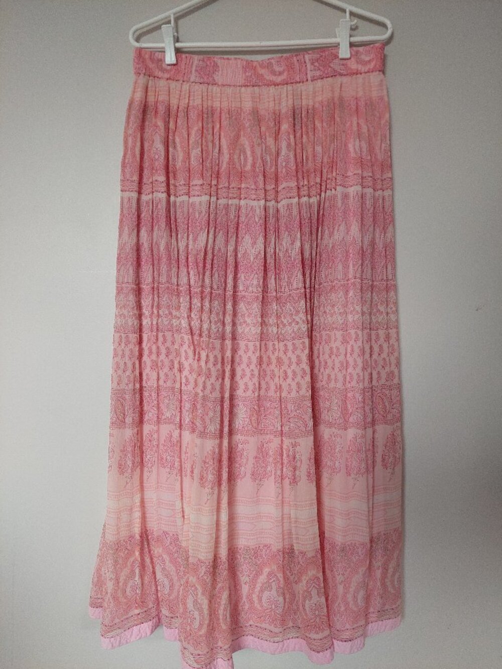 Y2K Ralph Ralph Lauren Silk Maxi Skirt Sz M Paisley Crepe Preppy Boho 100% Silk